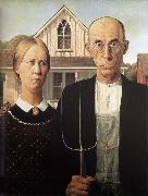 Grant Wood America-s Gothic USA oil painting artist